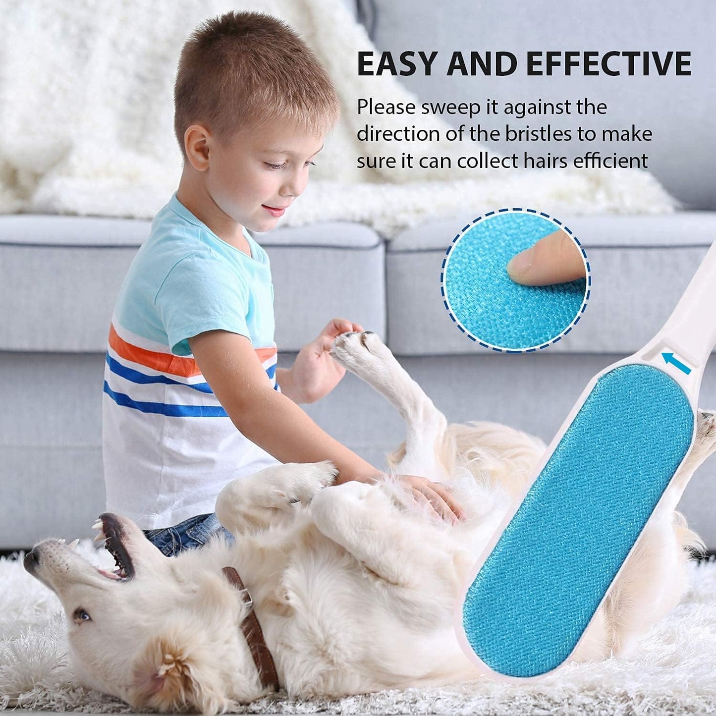 Pet Hair Remover -Dog Hair Remover for Clothes-Better Than Lint Rollers for Pet Hair, Dog Hair Remover- Lint Remover Brush, Lint from Clothing, Couch, Furniture, Bedding